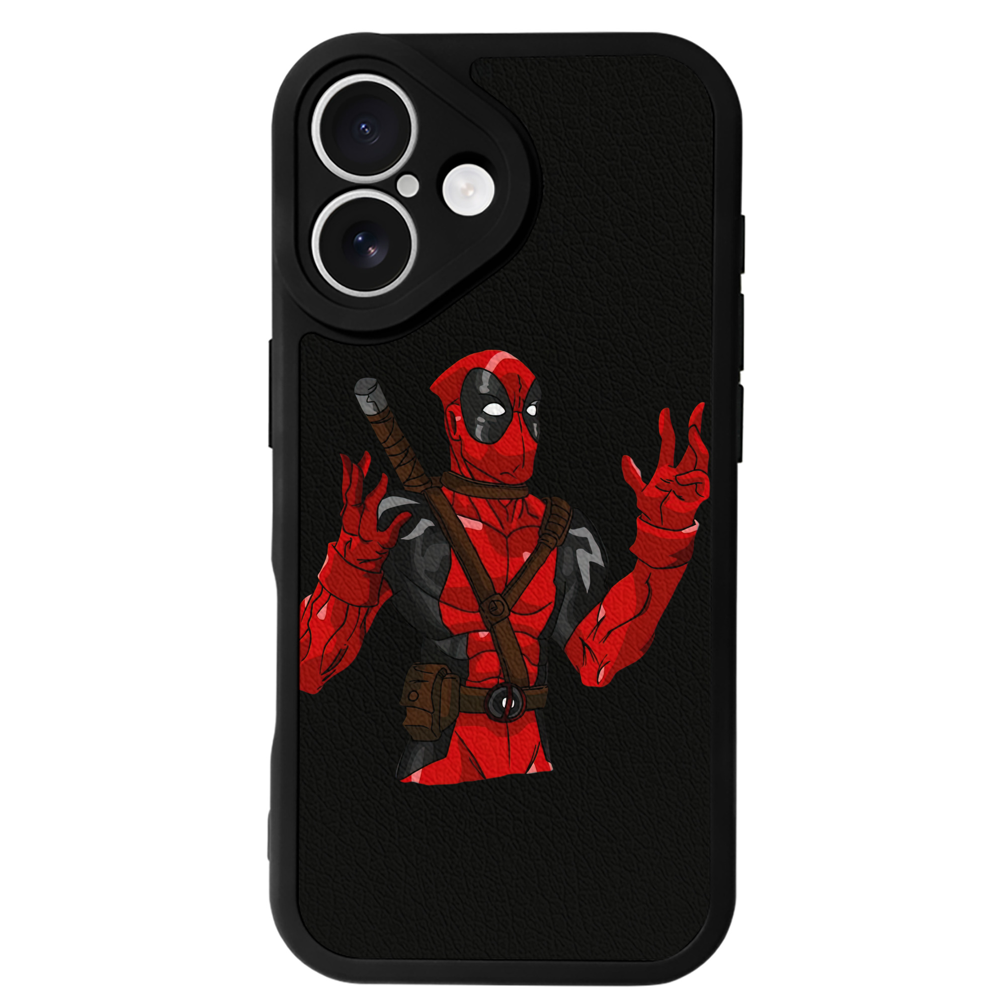 （画像用） Deadpool デッドプール 【iPhone 16シリーズ対応】シリコンスマホケース（レザー調） 材質：シリコン